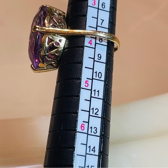 🍇Stunning Vintage Oval Cut 9ct Amethyst 10K Yellow Gold with Filigree Metalwork! - Picture 14 of 14